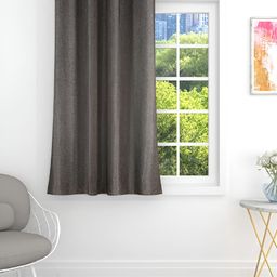 THE CONVERSION Coffee Brown Room Darkening Jute Window Curtain-2