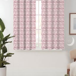 Lunar Days Red & White 2 Pieces Abstract Room Darkening Cotton Window Curtains-13