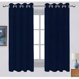 Airwill Blue 2 Pieces Room Darkening Window Curtain-image-43