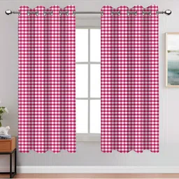 Airwill Pink & White 2Pcs Geometric Room Darkening Window Curtain-image-21