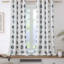 Story@home Bohemian Grey & White 2 Pieces Room Darkening Window Curtain-picture-25