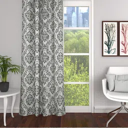 THE CONVERSION Green & White Ethnic Motifs Room Darkening Door Curtain-image-26