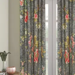 ROMEE Green & Red Floral Room Darkening Door Curtain-78