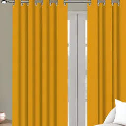 Airwill Yellow 2Pcs Room Darkening Door Curtain-image-48