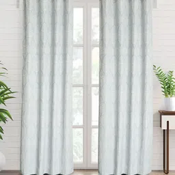 Home Centre Blue & White 2 Pieces Ethnic Motifs Door Curtain-image-32
