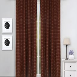 Aura Brown & Silver-Toned 2 Pieces Striped Room Darkening Door Curtain-image-26