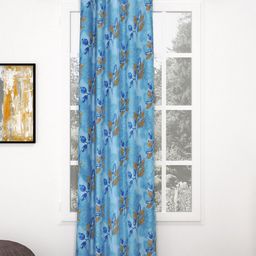 Bedspun Raga Blue & Brown Floral Door Curtain-image-33
