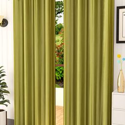 Kraftiq Homes Crush Green 2 Pieces Regular Door Curtains-image-9