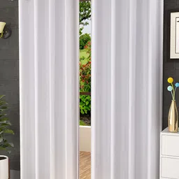Kraftiq Homes White 2 Pcs Abstract Room Darkening Door Curtain-image-99