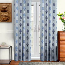 Aura Blue & Black 2Pcs Quirky Long Door Curtain-image-36