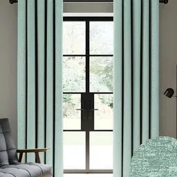 CASABLEU Sea Green 2 Pieces Black Out Long Door Curtain-image-48