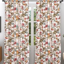 EasyGoods Red Floral Cotton Black Out Long Door Curtain-image-108