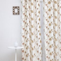 Ariana Olive Green & White Floral Black Out Long Door Curtain-image-58