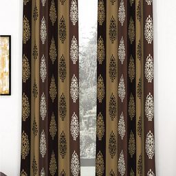 Story@home Nature Brown & White 2 Pieces Ethnic Motifs Printed Long Door Curtains-image-52