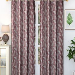 Aura Lavender 2 Pieces Floral Eyelet Long Door Sheer Curtains-image-8