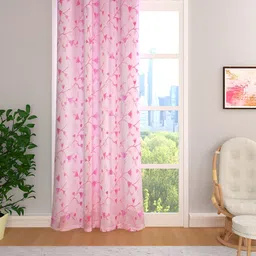 THE CONVERSION Pink Floral Room Darkening Long Door Curtain-image-22