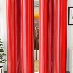 Shopgallery Pink 2 Pieces Room Darkening Long Door Curtains-picture-58