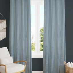Bajo's Blue & White Set of 2 Striped Door Curtain-27