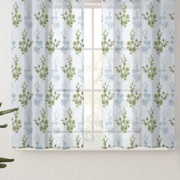 Urban Magic Green Floral Sheer Window Curtain-34