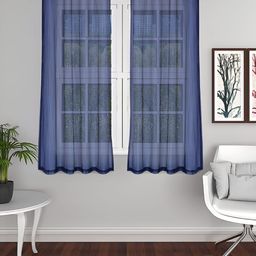 THE CONVERSION Blue & Black 2 Pieces  Tissue Fabric Sheer Window Curtain-image-78