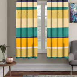 RRC Orange & Green 2 Pieces Sheer Window Curtain-image-54
