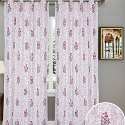LIVING ROOTS White & Red 2-Pieces Floral Door Curtains-image-20