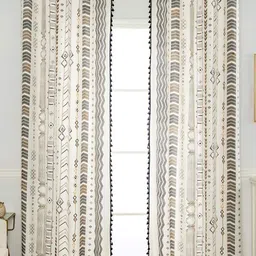 URBAN SPACE Off White & Grey Geometric Door Curtain-17