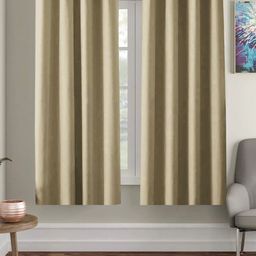 AEROHAVEN Beige Set of 2 Black Out Window Curtain-16