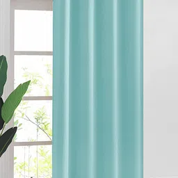 URBAN SPACE 2 Pcs Blue Black Out Window Curtain-image-11