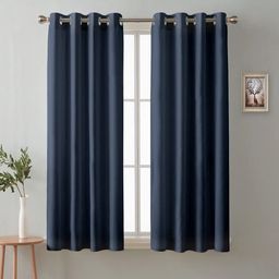 Cloth Fusion Blue 2 Pieces Room Darkening Blackout Window Curtains-image-22