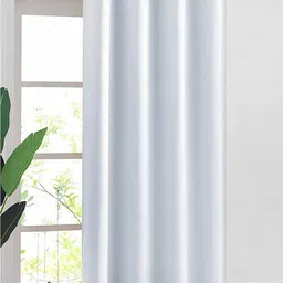 URBAN SPACE 2 Pcs Silver-Toned Black Out Window Curtain-image-12