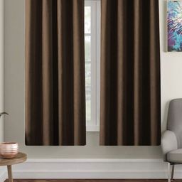 AEROHAVEN Brown Set of 2 Black Out Window Curtain-11