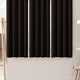Lunar Days Brown 3 Pieces Black Out Window Curtain Set-17