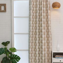 Ariana Beige & White Floral Room Darkening Door Curtain-image-38