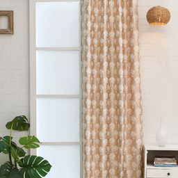 Ariana Coffee Brown & White Floral Room Darkening Door Curtain-image-57