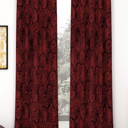 Story@home Blue & White 2 Pieces Floral Printed Door Curtains-image-4