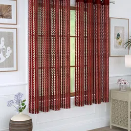 Story@home Maroon Set of 2 Window Curtains-image-36