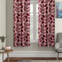 Cortina Set of 2 Floral Printed Window Curtains-11