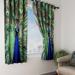Home Sizzler Set Of 2 Printed Room Darkening Window Curtains-image-6