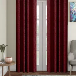Cortina Maroon Set of 2 Curtains-32