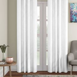Cortina White Set of 2 Embossed Leaf Print Long Door Curtains-0