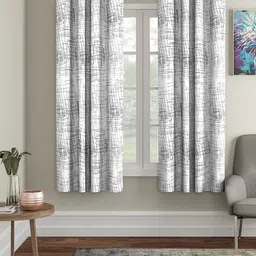 Cortina  White & Black Set of 2 Printed Window Curtains-image-72