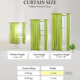 ROSARA HOME Grey & Off-White Set of 4 Regular & Sheer Window Curtains image 5