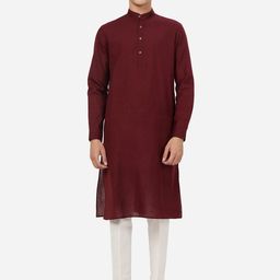 Modi Kurta Mandarin Collar Linen Kurta-image-28