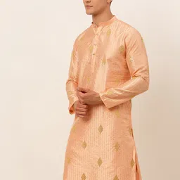 Jompers Men Peach-Coloured Thread Work Kurta image 4