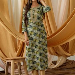 Sangria Bandhani Printed Round Neck Straight Kurta-image-62