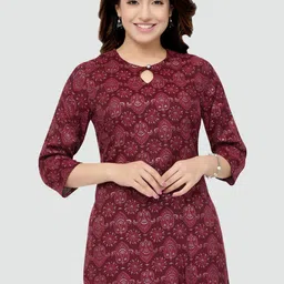 Saree Swarg Maroon Ethnic Motifs Printed Kurti-picture-2