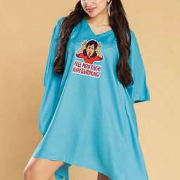 LetsDressUp Graphic Printed V-Neck Extended Sleeves Kaftan Dress-image-82