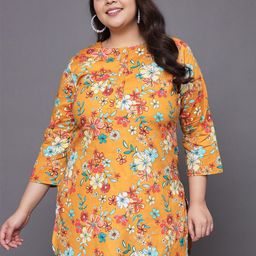 Tissu Floral Printed Pure Cotton Kurti-image-78