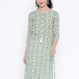 BANJARA INDIA Floral Woven Design Gotta Patti Straight Kurta-image-12